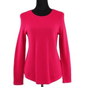 Talbots Petite Woman’s Pink Knit Sweater Long Sleeve Round Neck Nylon Blend SP